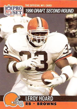 Leroy Hoard Cleveland Browns 1990 Pro set NFL Rookie Card #714